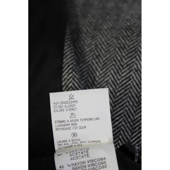 F. by Faconnable Womens Wool Striped Side Zipped Pencil Skirt Black Size 10 - Picture 6 of 7